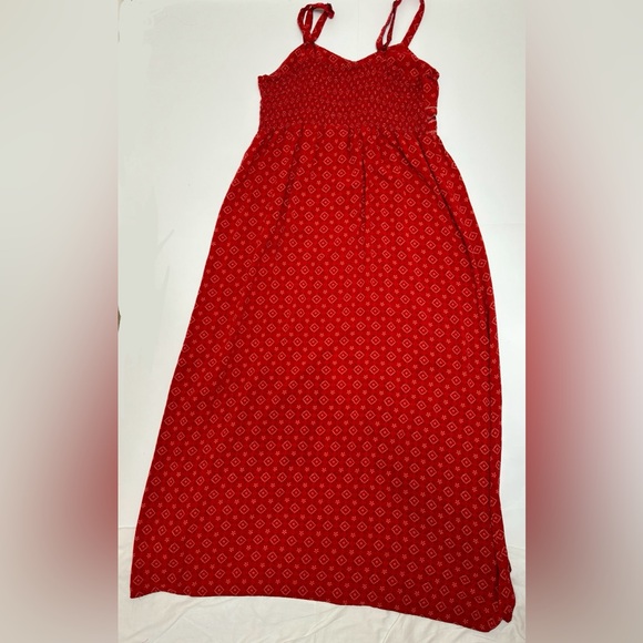 Xhilaration sundress long red XXL embroidered top bohemian tribal geometric maxi - Picture 3 of 16